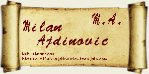 Milan Ajdinović vizit kartica